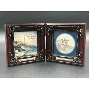 Thomas Kinkade Desktop Gallery Ornate Resin Double Hinged Picture Frame 8x4